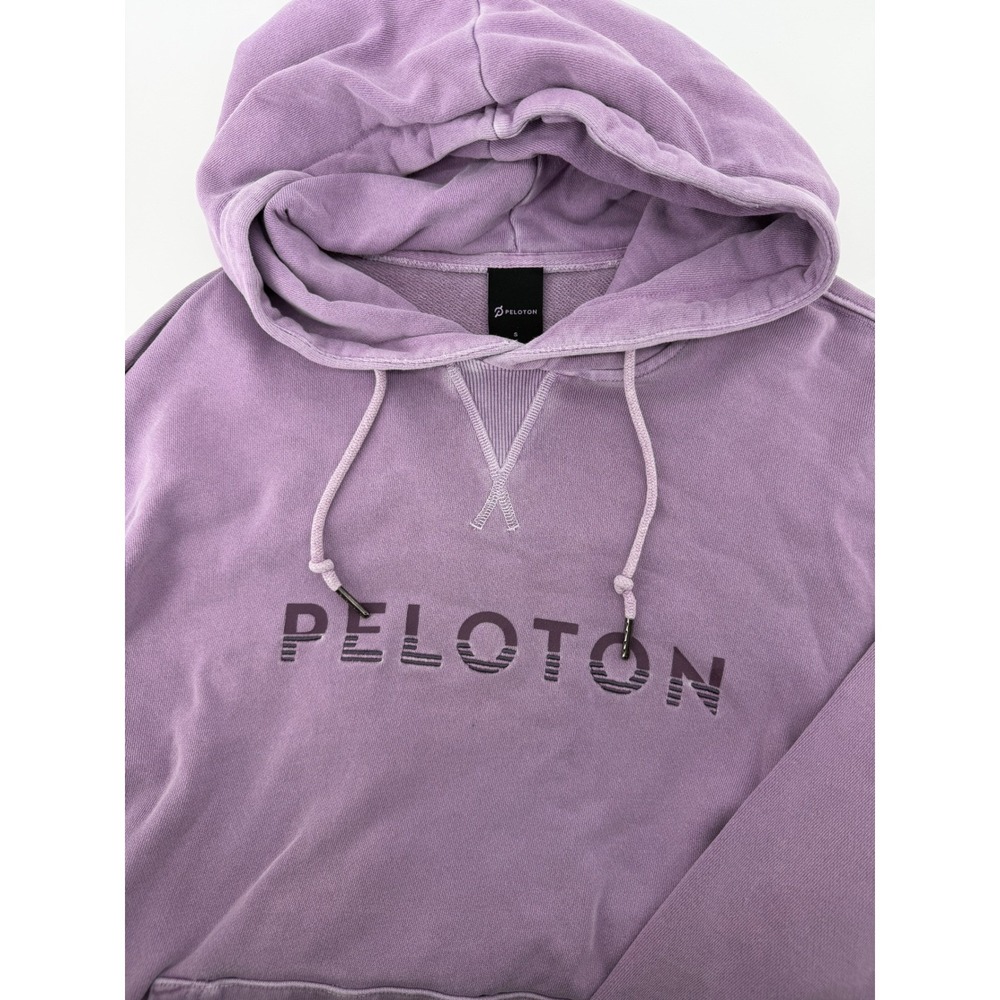 Peloton Womens Small Purple Logo Hoodie Sweatshirt Relaxed Fit Cotton Blend